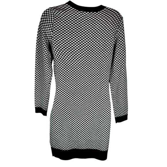 Joie xs black white cashmere sweater wool herringbone academia goth steampunk - Picture 4 of 11